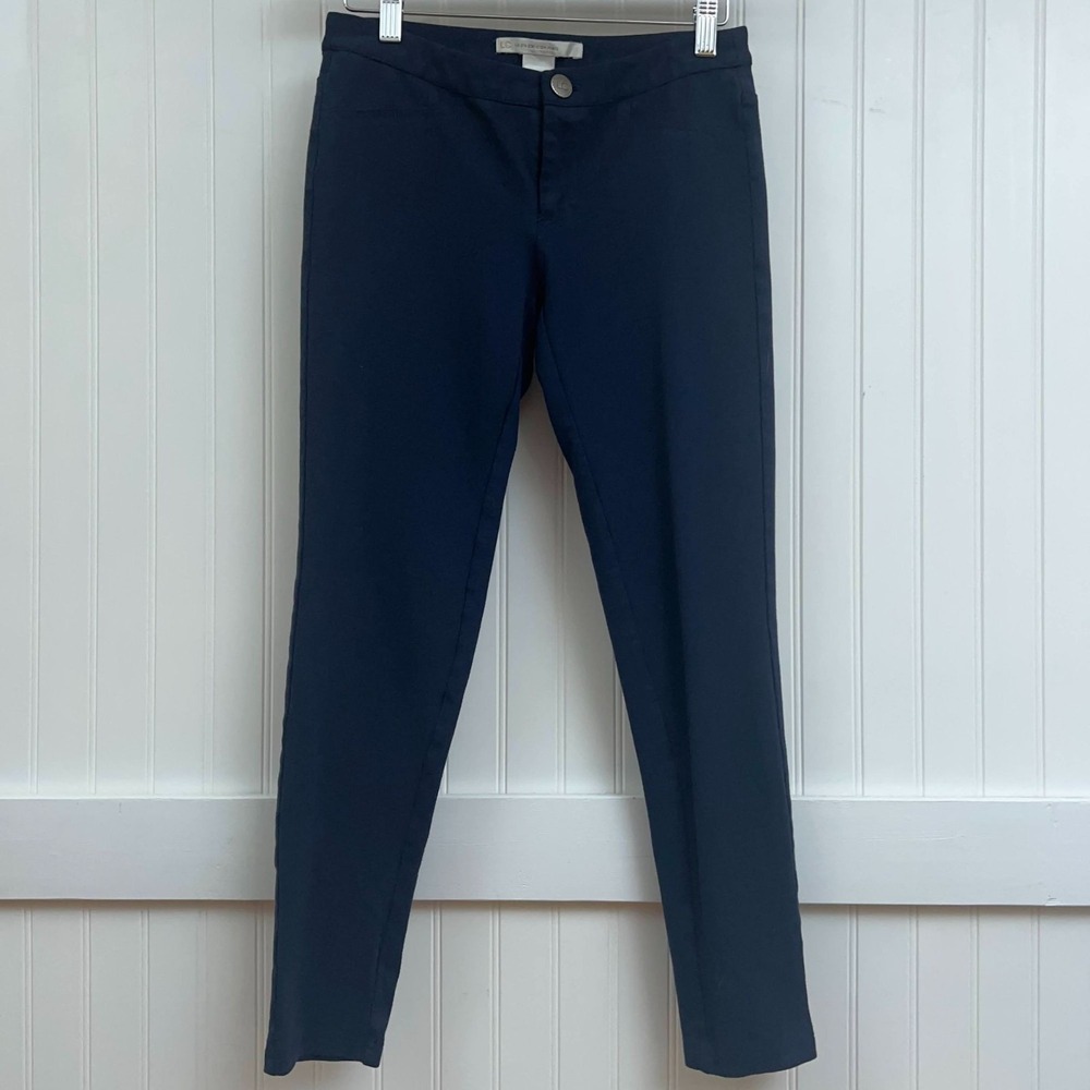 LC Lauren Conrad Navy Blue Mid-Rise Skinny Ankle Pants Women's Size 2 Stretch